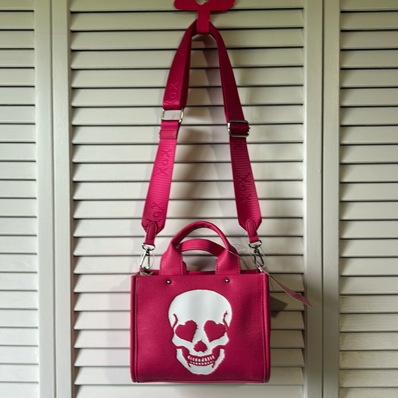 Betsey Johnson Handbags - NWT Betsey Johnson Skull Mini Tote Bag Hot Pink